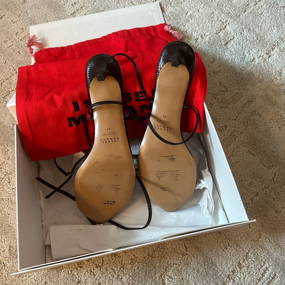 Isabel Marant Black Shiny Feminine Sandals - Picture 3 of 5